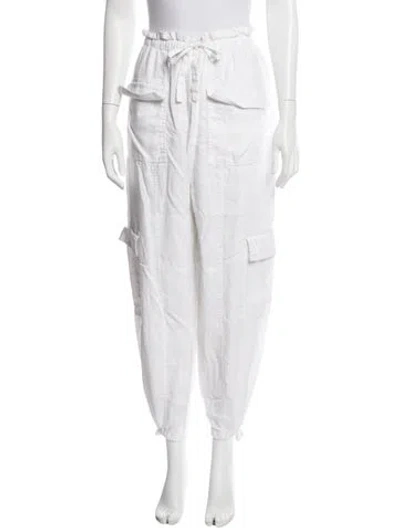 Pre-owned Dissh Linen Wide Leg Pants In White