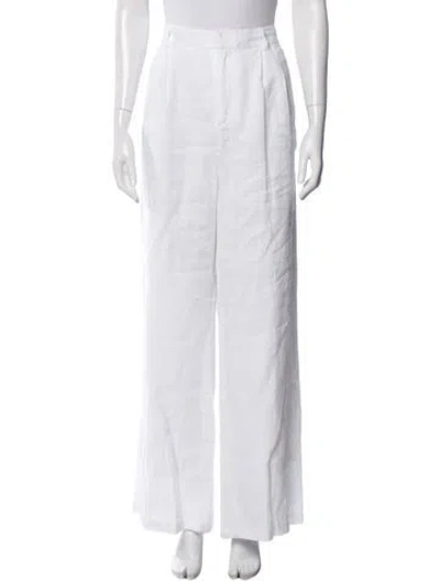 Pre-owned Dissh Linen Wide Leg Pants In White