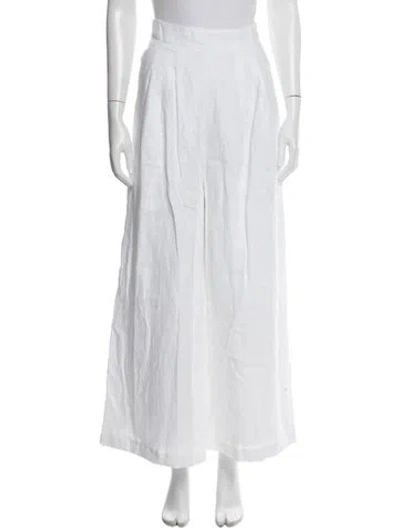 Pre-owned Dissh Linen Wide Leg Pants In White