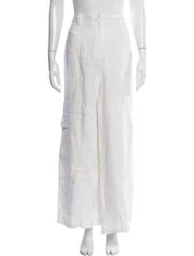 Pre-owned Dissh Linen Wide Leg Pants In White