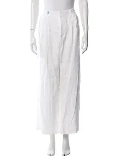Pre-owned Dissh Linen Wide Leg Pants In White