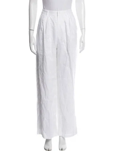 Pre-owned Dissh Linen Wide Leg Pants In White