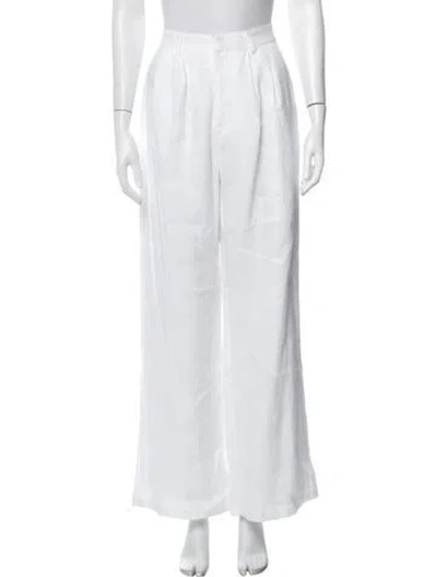 Pre-owned Dissh Linen Wide Leg Pants In White