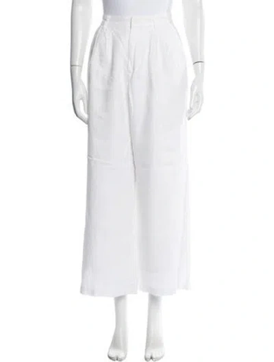 Pre-owned Dissh Linen Wide Leg Pants In White
