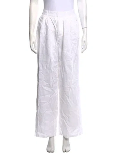 Pre-owned Dissh Linen Wide Leg Pants In White