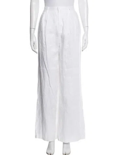Pre-owned Dissh Linen Wide Leg Pants In White