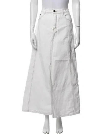 Pre-owned Dissh Long Skirt In White