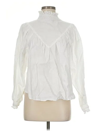 Pre-owned Dissh Long Sleeve Blouse In White