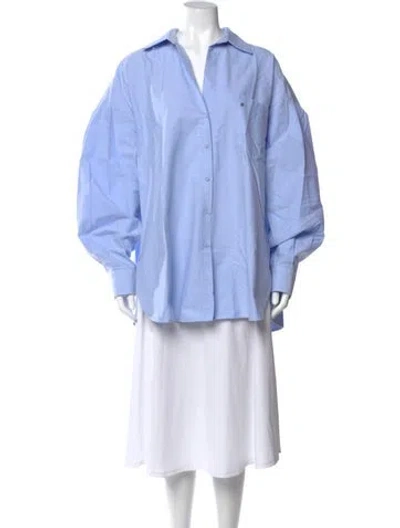 Pre-owned Dissh Long Sleeve Button-up Top In Blue