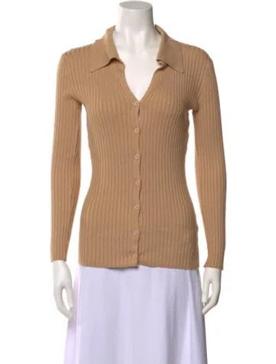 Pre-owned Dissh Long Sleeve Button-up Top In Brown