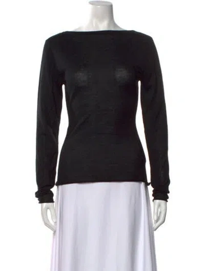 Pre-owned Dissh Merino Wool Bateau Neckline Sweater In Black