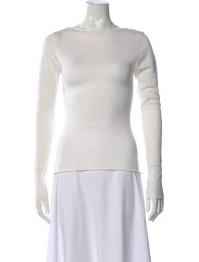 Pre-owned Dissh Merino Wool Bateau Neckline Sweater In White