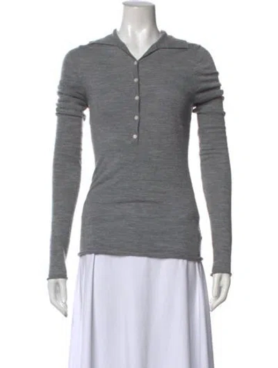 Pre-owned Dissh Merino Wool Long Sleeve Top In Gray