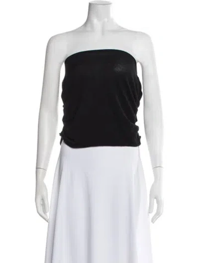 Pre-owned Dissh Merino Wool Strapless Crop Top In Black