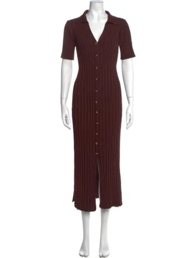 Pre-owned Dissh Midi Length Dress In Burgundy