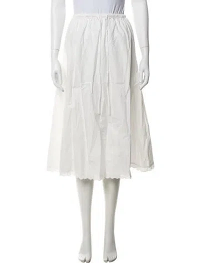 Pre-owned Dissh Midi Length Skirt In White