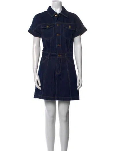 Pre-owned Dissh Mini Dress In Blue