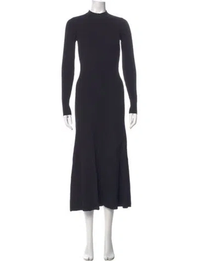 Pre-owned Dissh Mock Neck Long Dress In Black