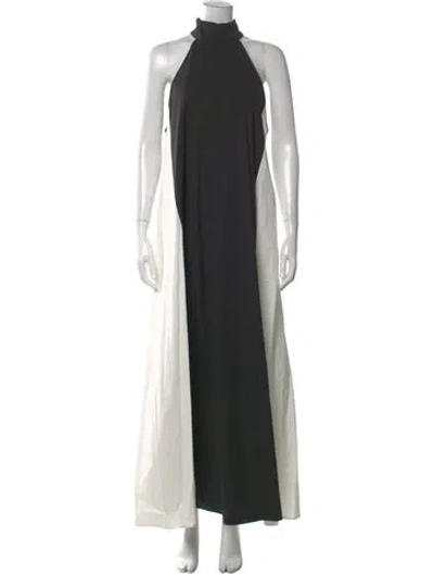 Pre-owned Dissh Mock Neck Long Dress In Black
