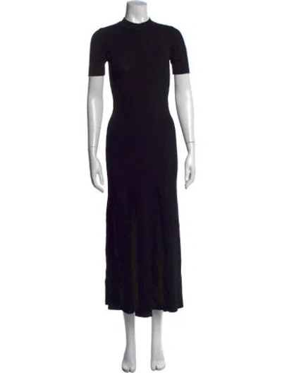Pre-owned Dissh Mock Neck Long Dress In Black