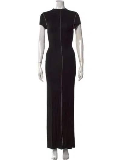 Pre-owned Dissh Mock Neck Long Dress In Black