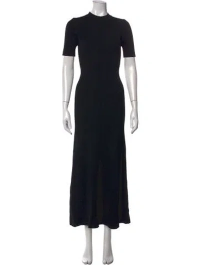 Pre-owned Dissh Mock Neck Long Dress In Black