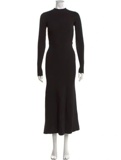 Pre-owned Dissh Mock Neck Long Dress In Black