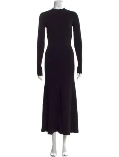 Pre-owned Dissh Mock Neck Long Dress In Black