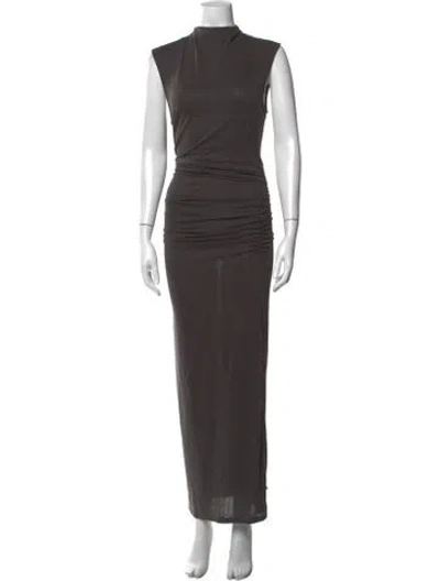 Pre-owned Dissh Mock Neck Long Dress In Grey