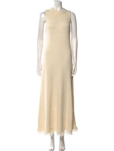 Pre-owned Dissh Mock Neck Long Dress In Neutral