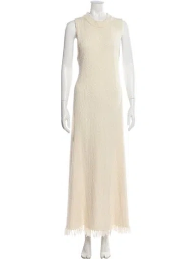 Pre-owned Dissh Mock Neck Long Dress In Neutral