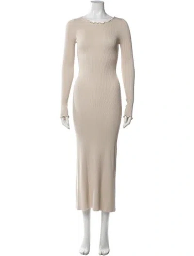 Pre-owned Dissh Mock Neck Long Dress In Neutral