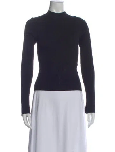 Pre-owned Dissh Mock Neck Long Sleeve Top In Black