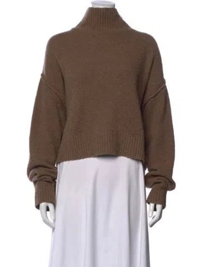 Pre-owned Dissh Mock Neck Long Sleeve Top In Brown