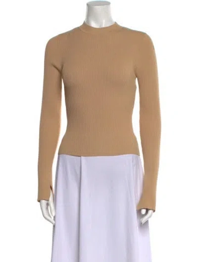 Pre-owned Dissh Mock Neck Long Sleeve Top In Neutral