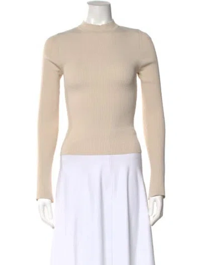 Pre-owned Dissh Mock Neck Long Sleeve Top In Neutral