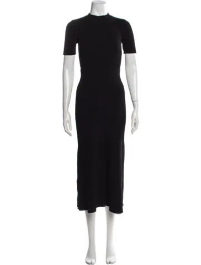 Pre-owned Dissh Mock Neck Midi Length Dress In Black