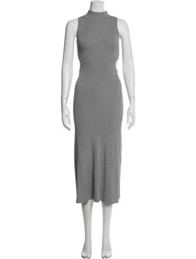 Pre-owned Dissh Mock Neck Midi Length Dress In Gray