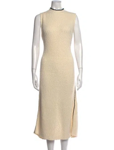 Pre-owned Dissh Mock Neck Midi Length Dress W/ Tags In Neutrals