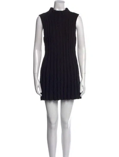 Pre-owned Dissh Mock Neck Mini Dress In Black