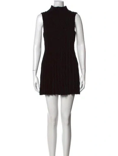 Pre-owned Dissh Mock Neck Mini Dress In Black
