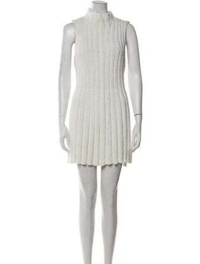 Pre-owned Dissh Mock Neck Mini Dress In Neutrals