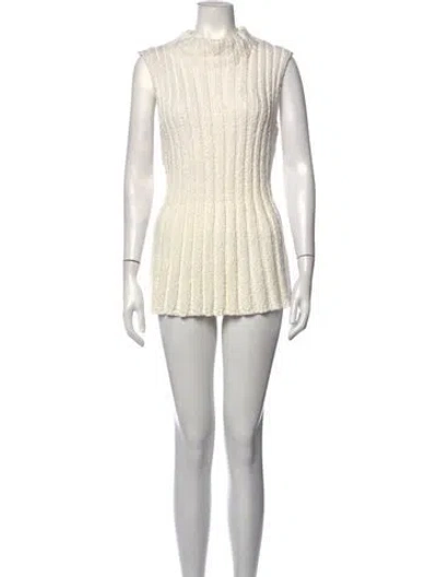 Pre-owned Dissh Mock Neck Mini Dress In Neutrals