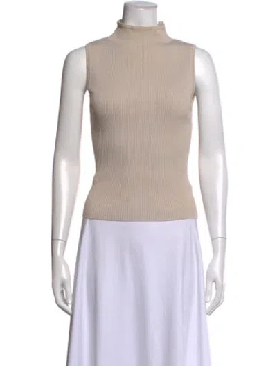 Pre-owned Dissh Mock Neck Sleeveless Top In Neutrals