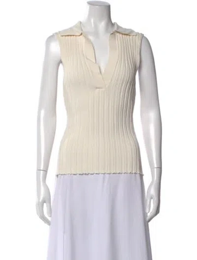 Pre-owned Dissh Nylon V-neck Polo W/ Tags In Neutral