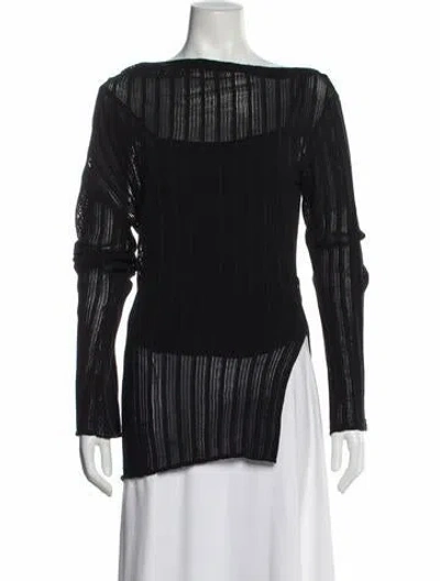 Pre-owned Dissh Off-the-shoulder Long Sleeve Top In Black