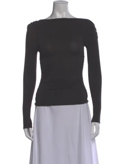 Pre-owned Dissh Off-the-shoulder Long Sleeve Top In Gray