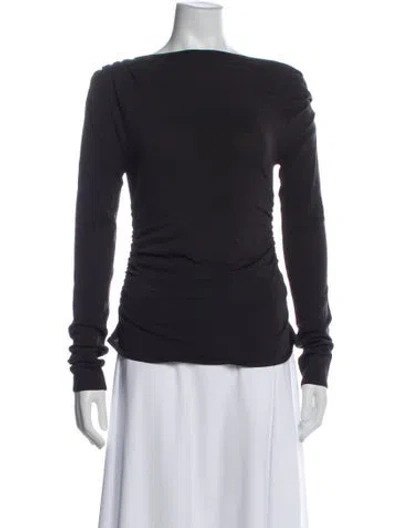 Pre-owned Dissh Off-the-shoulder Long Sleeve Top In Gray
