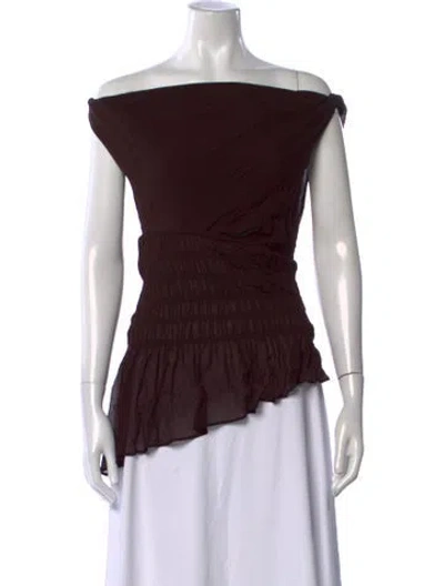 Pre-owned Dissh Off-the-shoulder Sleeveless Top W/ Tags In Brown