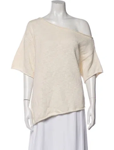 Pre-owned Dissh Off-the-shoulder Sweater In Neutral